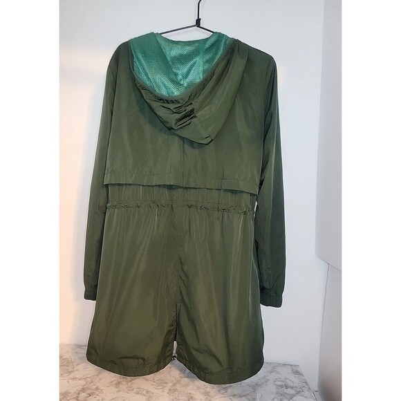Old Navy Active Women's Green Water Resistant Hooded Rain Jacket Size Med *Read - Picture 6 of 9